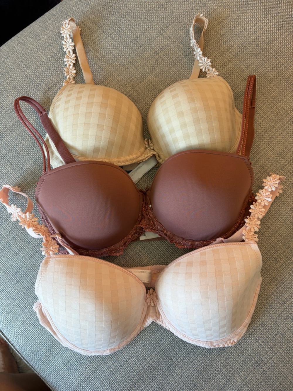 Marie Joe Women’s Nude & Brown Padded Bras - Pack of 3 32D